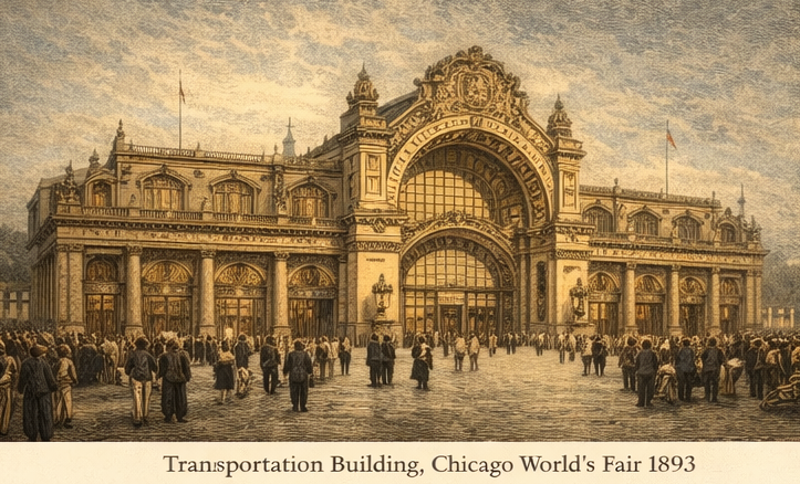 Transportation Building: Monument dopravy na Svetovej výstave 1893