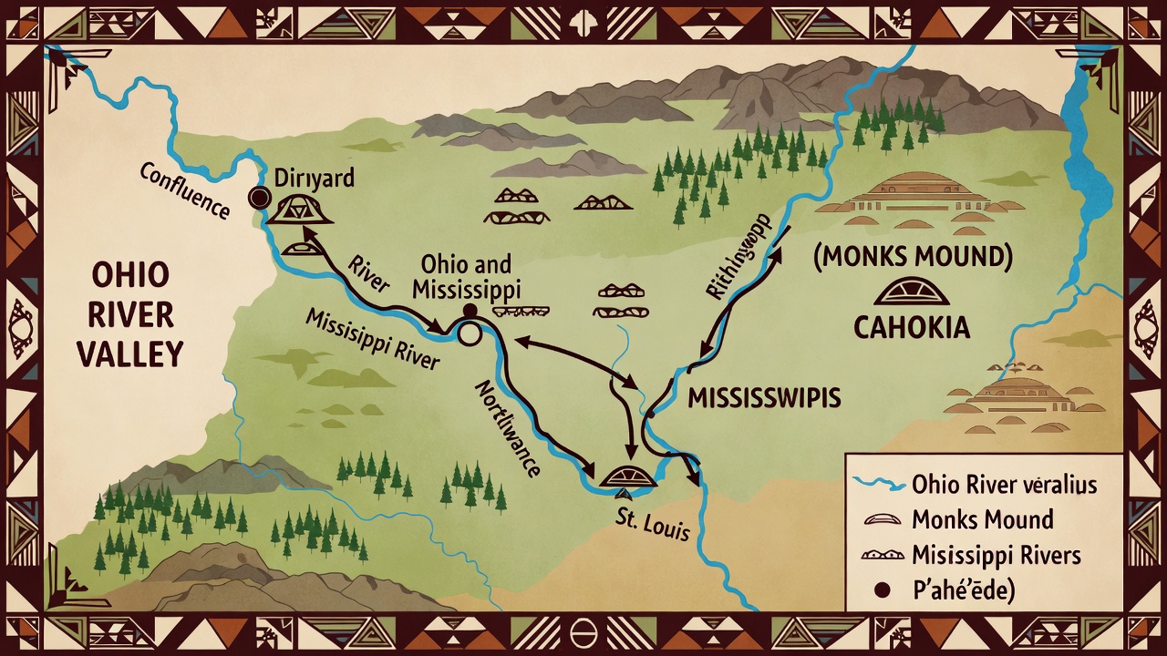 Odkiaľ prišli Dhegiha skupiny do oblasti St. Louis, Cahokia?