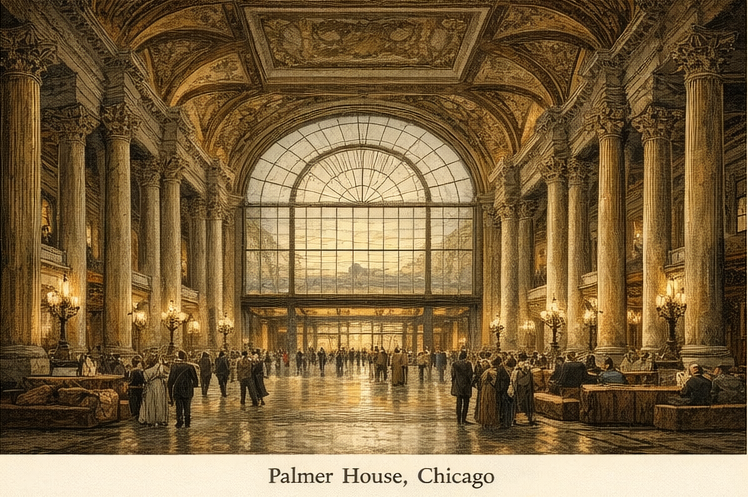Palmer House: Luxus, technológia a monumentálne priestory Chicaga
