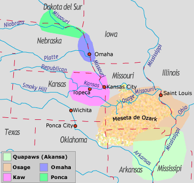 Odkiaľ prišli Dhegiha skupiny do oblasti St. Louis, Cahokia?